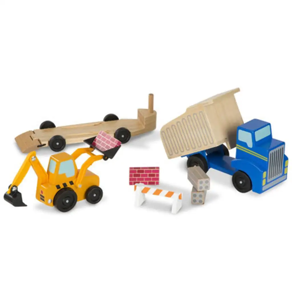 Arbeitsfahrzeuge Holzfahrzeug-Set - Melissa & Doug