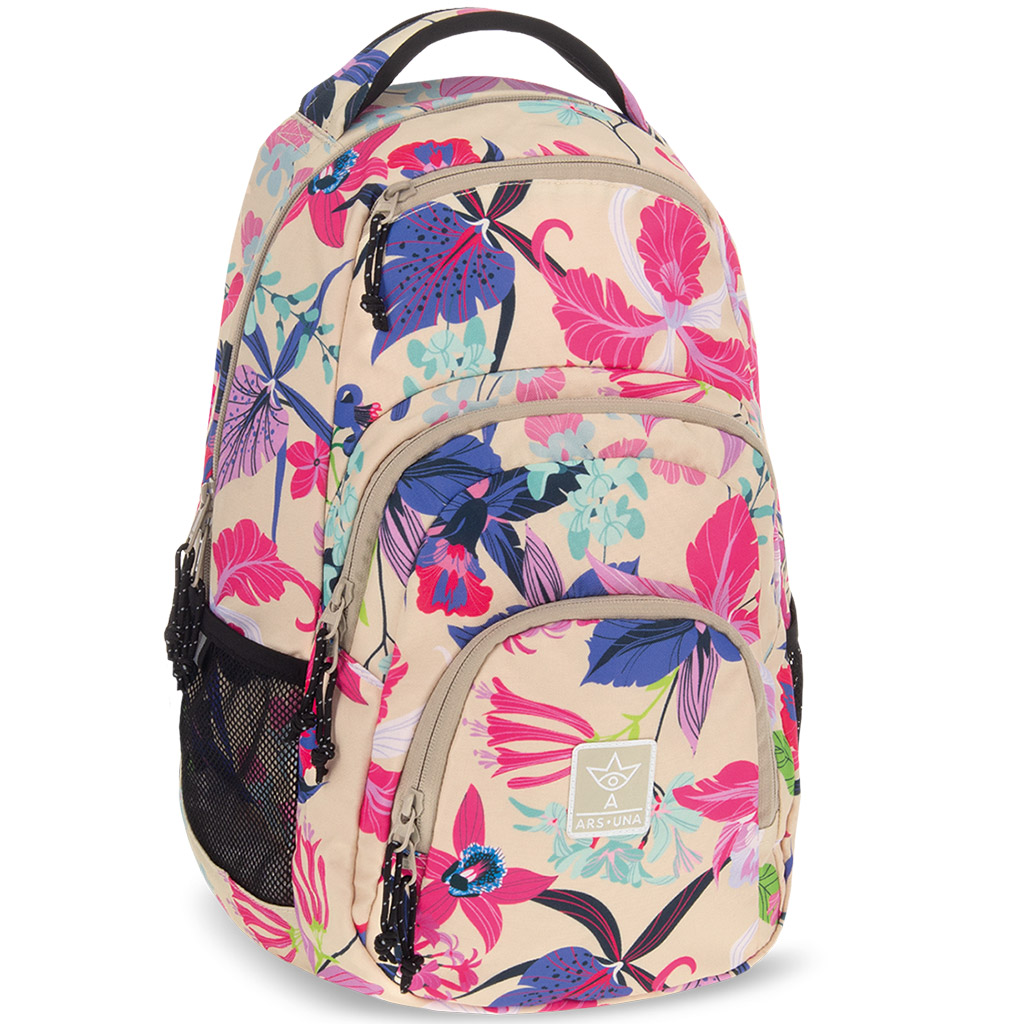 Ars Una: Beach Flowers geblümter AU-2 Schulranzen, Rucksack 32x46x22cm