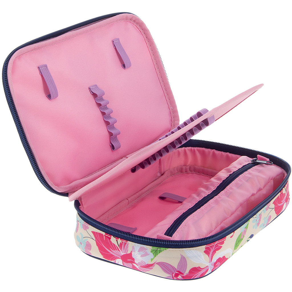 Ars Una: Beach Flowers mehrstöckiges Federmäppchen mit Blumenmuster, 15,5x22,5x4,5 cm kép 2