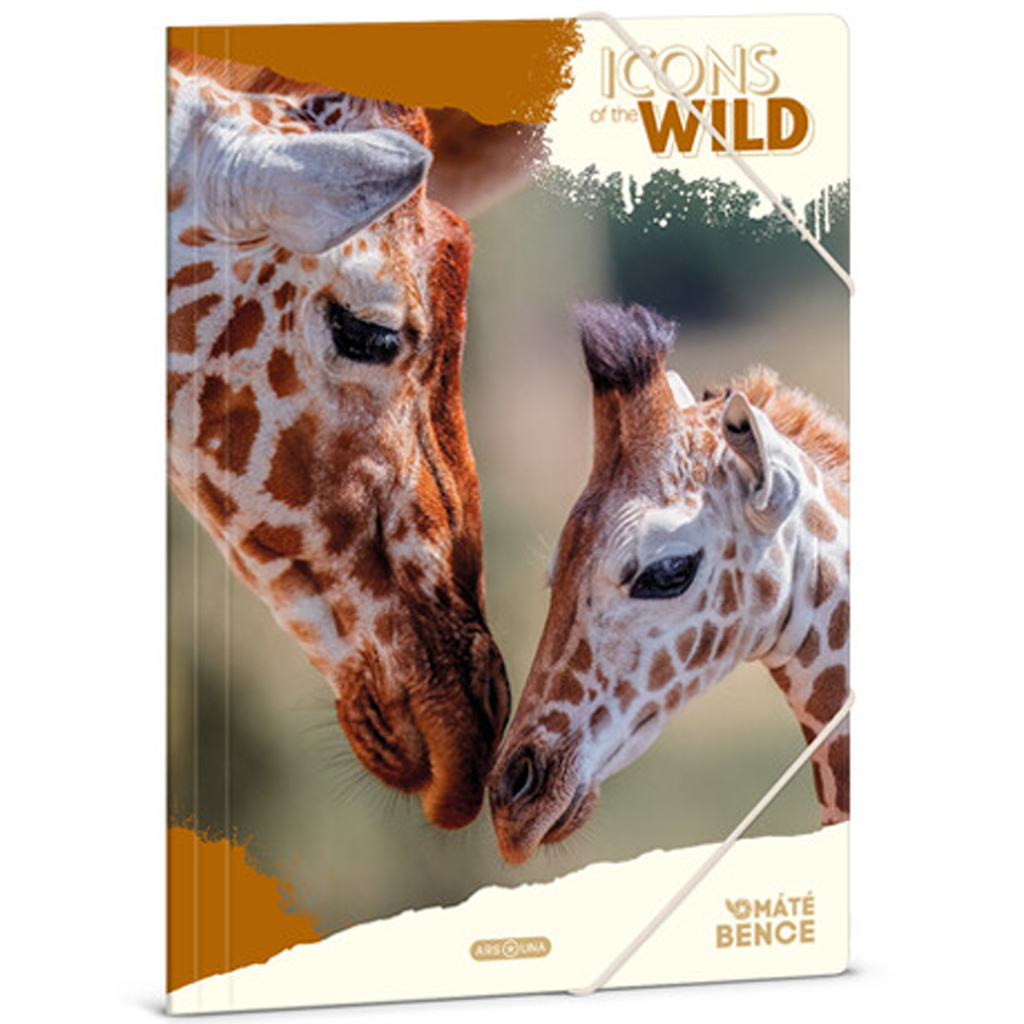 Ars Una: Bence Máté Icons of the Wild – Giraffen A4 Sammelmappe mit Gummizug
