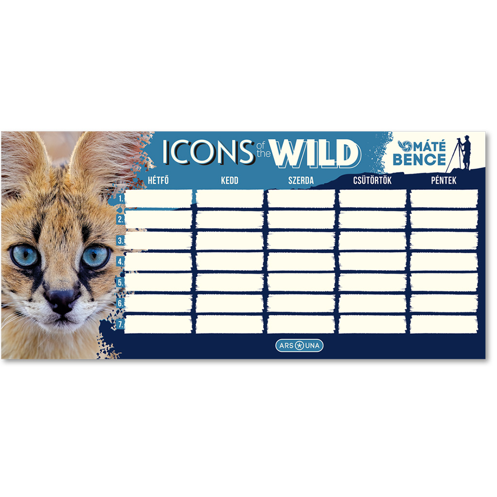 Ars Una: Bence Máté Icons of the Wild-Serval einseitiger, zweiseitiger Stundenplan