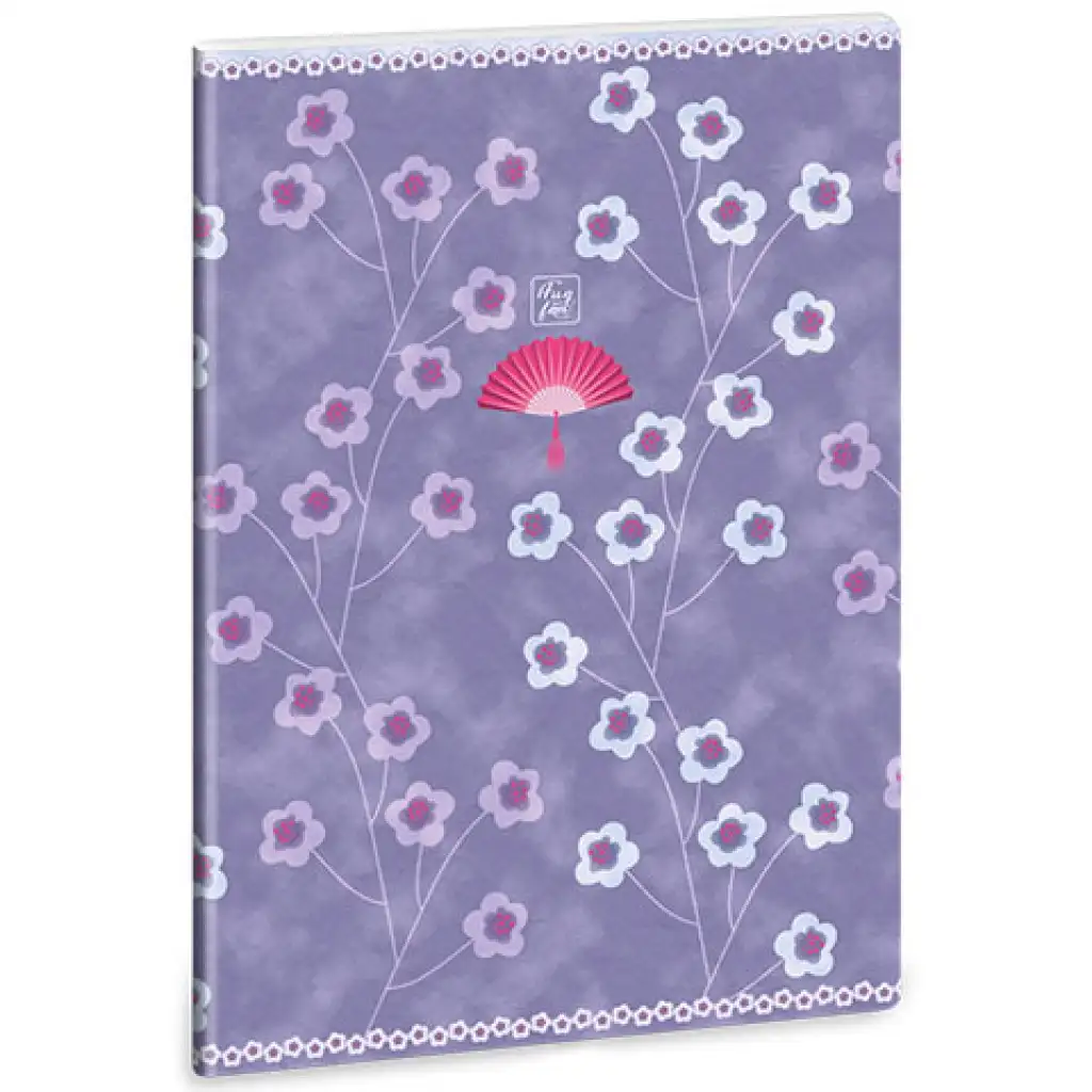 Ars Una: Blumenmuster Fan A/4 extra geheftetes Punktrasterheft