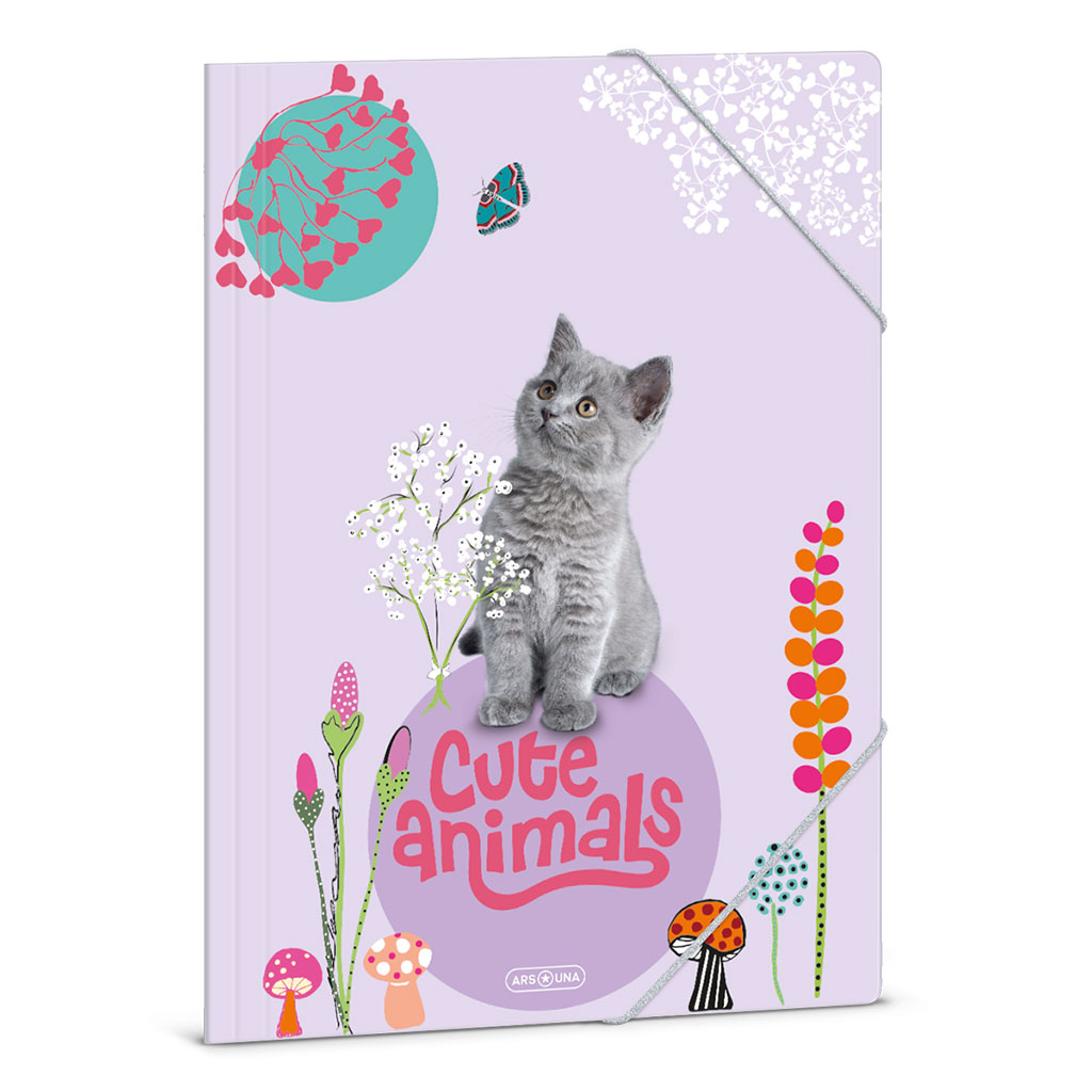 Ars Una: Cute Animal Katzen Gummibandmappe A4