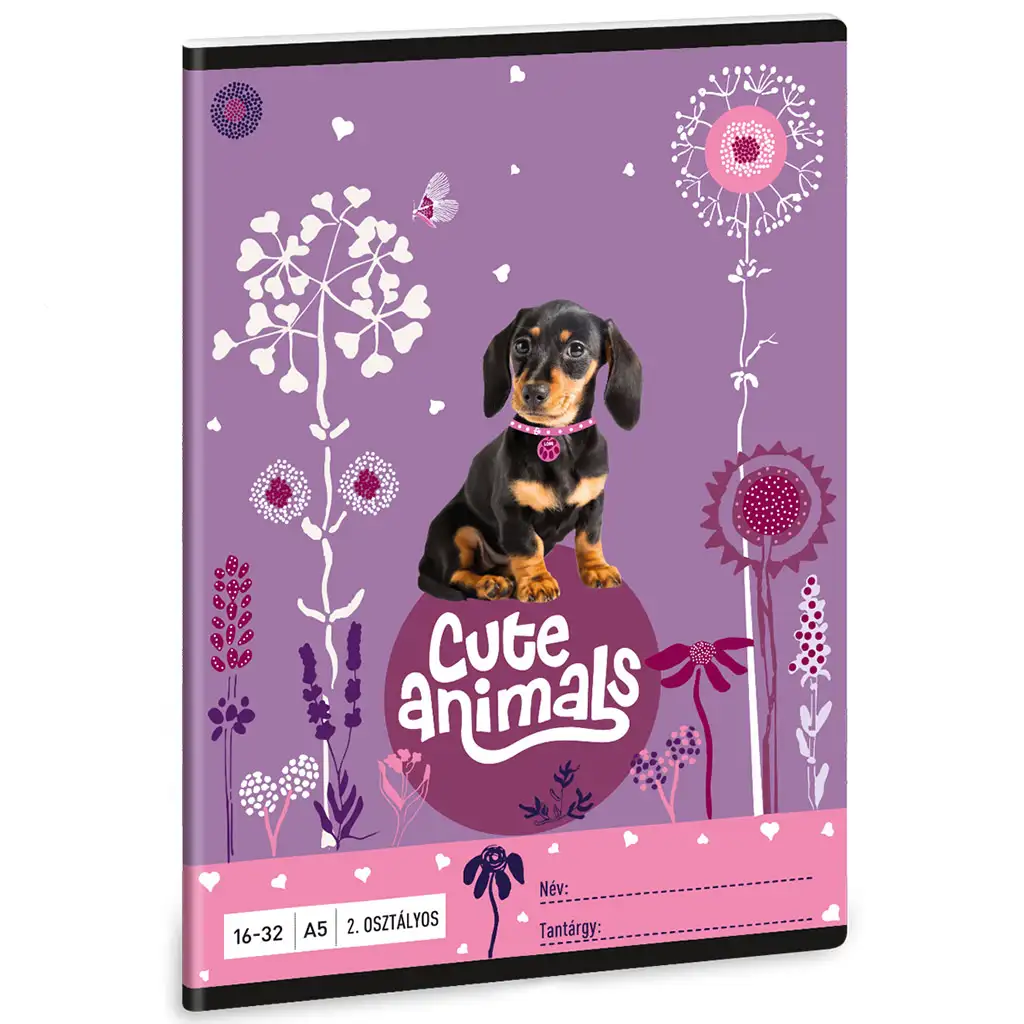 Ars Una: Cute Animals - Welpe Dackel 2. Klasse liniert Heft A/5