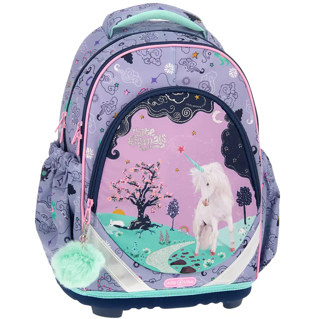 Ars Una: Cute Animals Unicorn anatomischer Schulranzen, Rucksack 33x43x22 cm