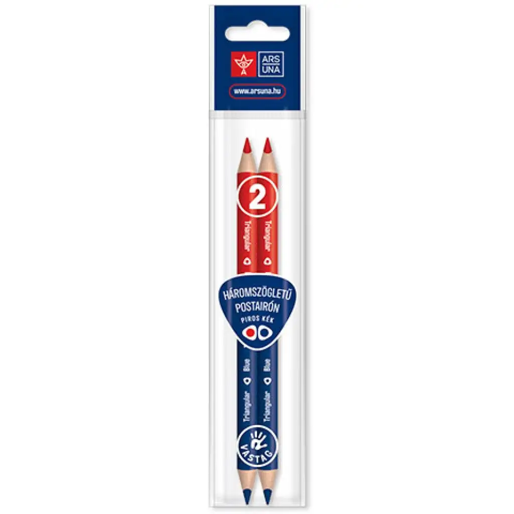 Ars Una: Dreieckiger Postairon, Jumbo - rot-blau - 2 Stück