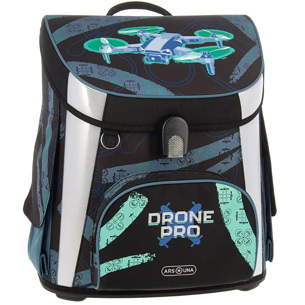 Ars Una: Drone Pro kompakter, ergonomischer Schulranzen mit Magnetverschluss, Rucksack 33x41x24 cm