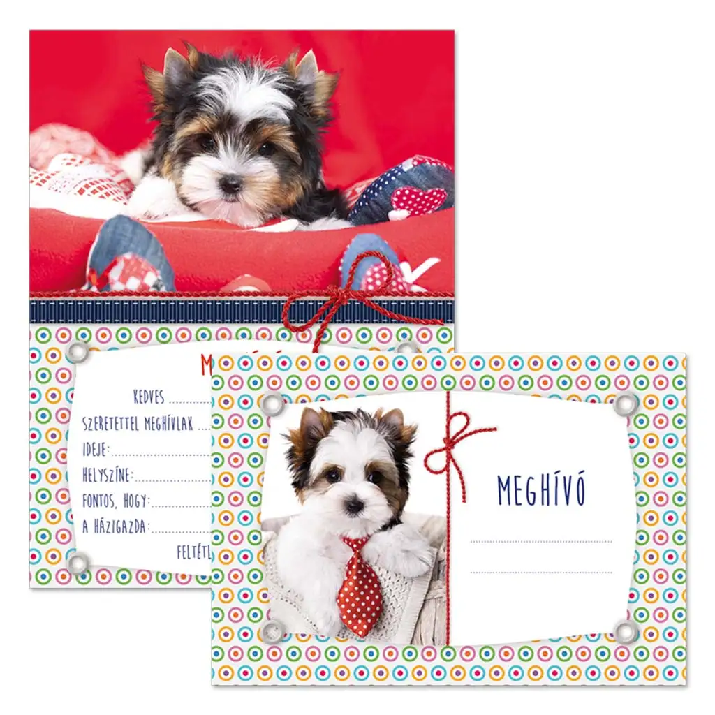 Ars Una: Hundeparty-Einladung mit Umschlag, 10 Stück