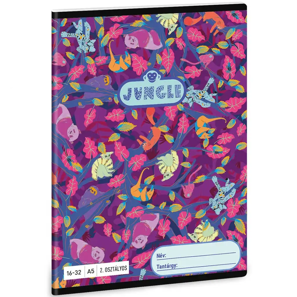 Ars Una: Jungle - Dschungel Tiermuster 2. Klasse liniertes Heft 32 Seiten A/5