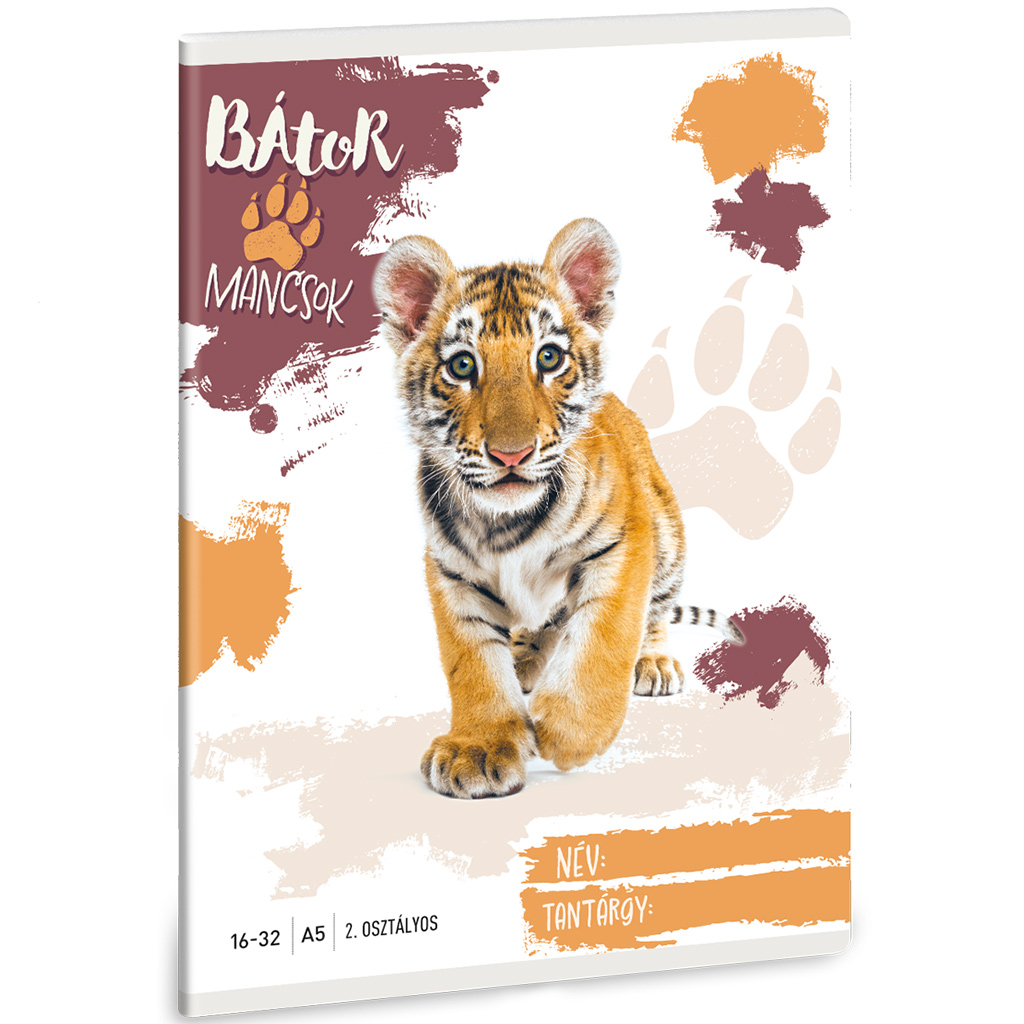 Ars Una: Mutige Pfoten – Tiger liniertes Heft für die 2. Klasse A/5 16-32