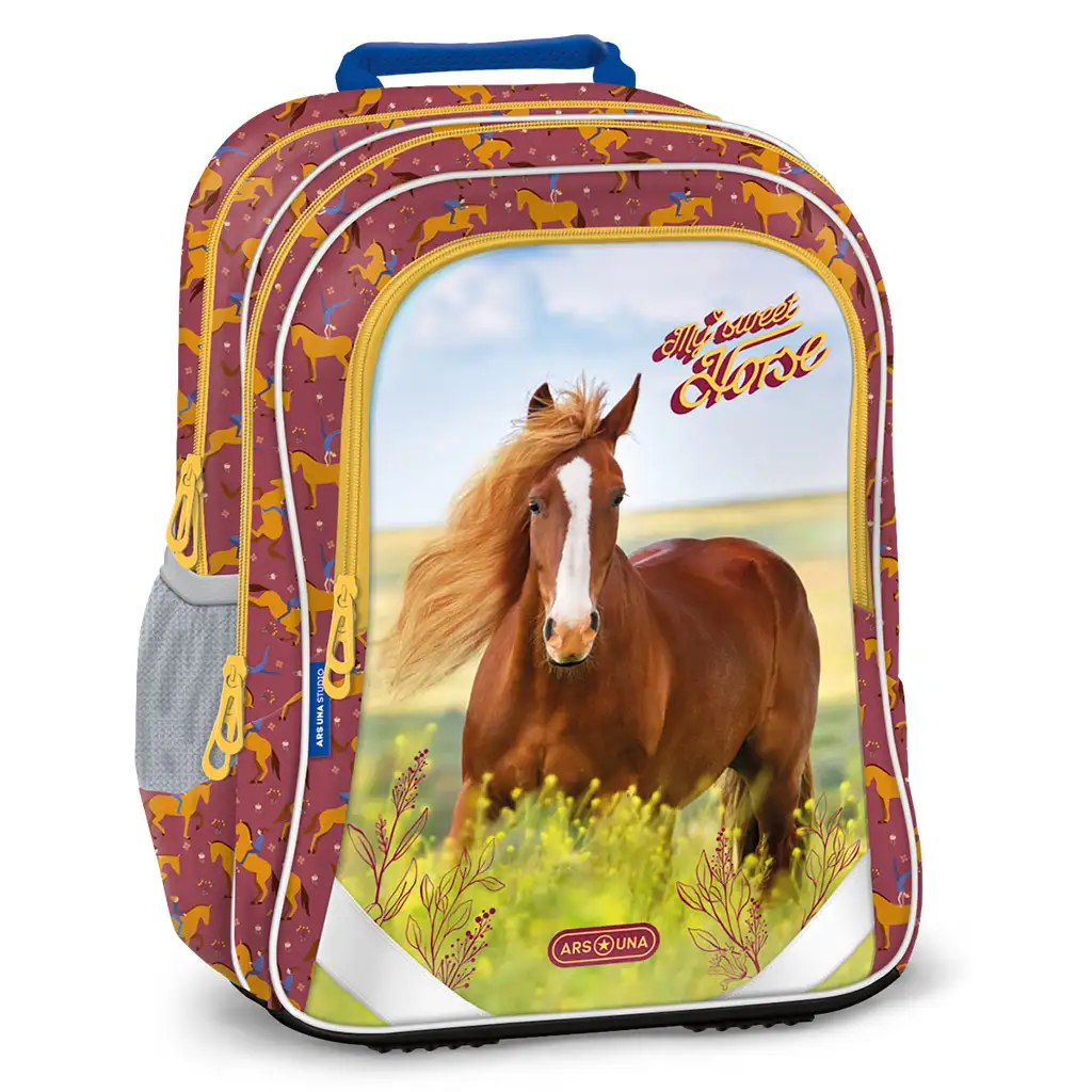 Ars Una: My Sweet Horse ergo-fit abgerundeter Schulranzen, Rucksack 34x40x21cm