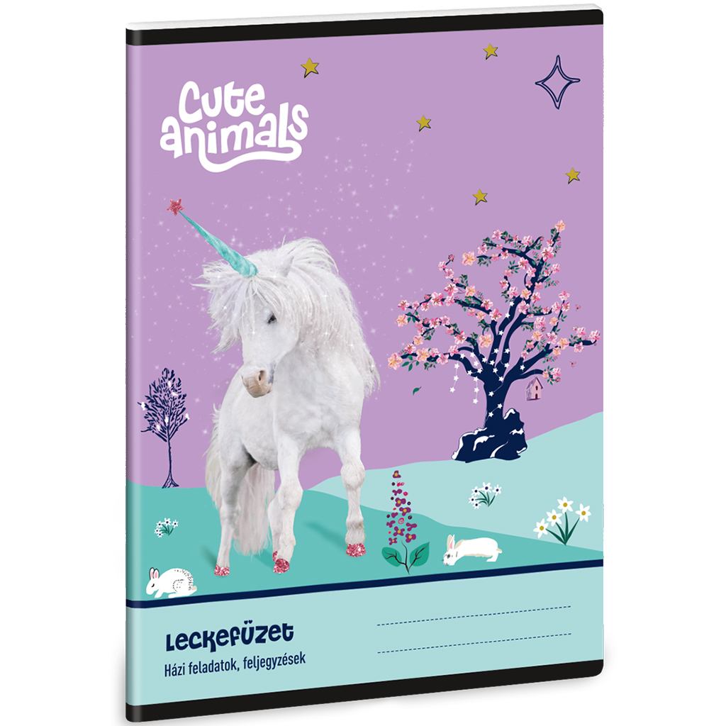 Ars Una: Niedliche Tiere Einhorn-Motiv Hausaufgabenheft, 38 Blatt, A/5