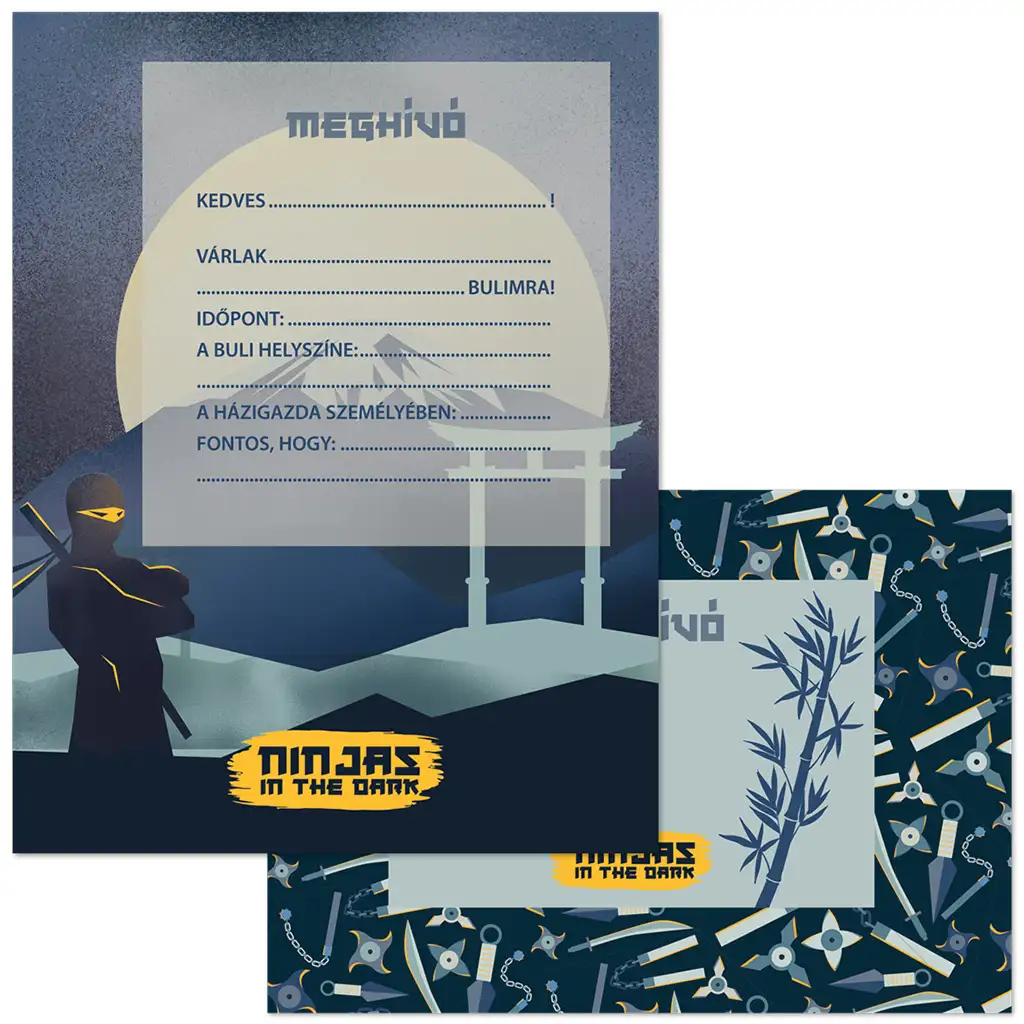 Ars Una Ninjas in the Dark Partyeinladung mit Umschlag 10er-Pack