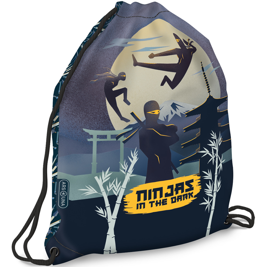 Ars Una: Ninjas in the dark Turnbeutel, Sportbeutel 32x42 cm