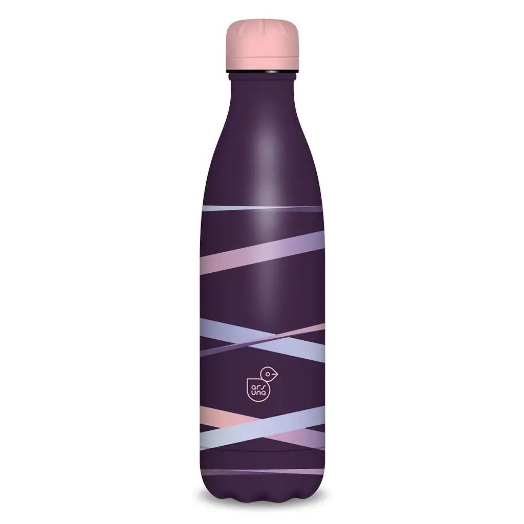 Ars Una: Ribbon Purple doppelwandige Metalltrinkflasche 500 ml