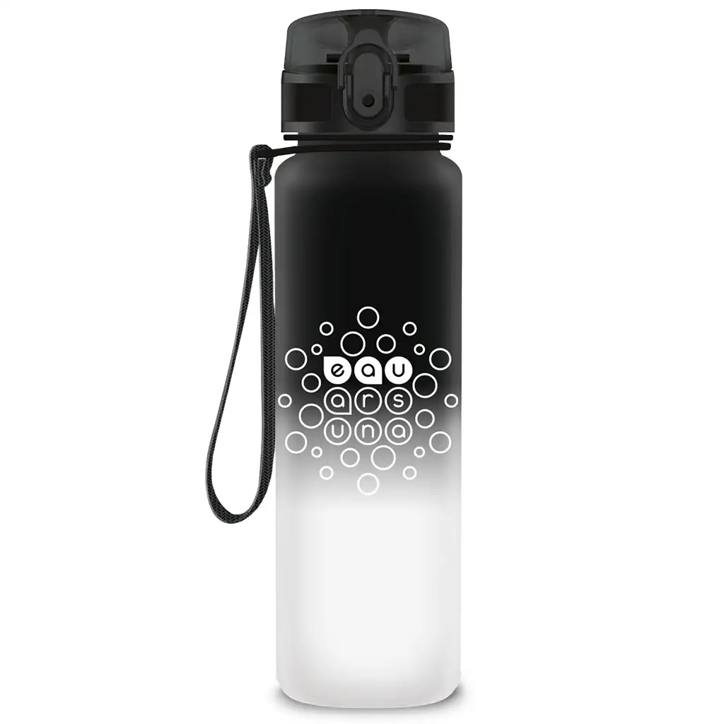 Ars Una: Schwarz-weiße BPA-freie Farbverlauf-Trinkflasche 600 ml