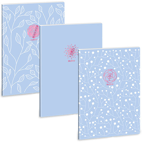 Ars Una: Soft Touch Skyblue Spring extra Heft mit Klammerbindung, liniert, A4