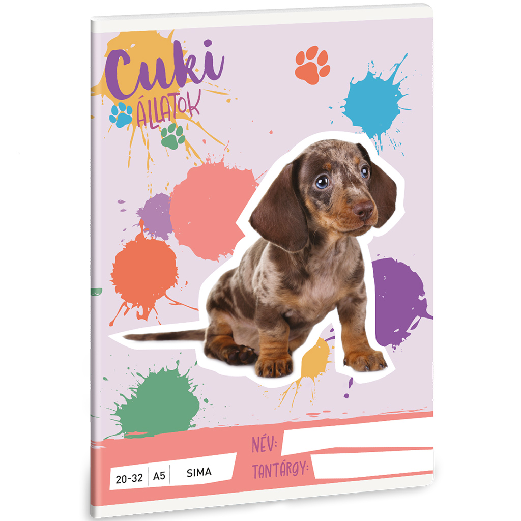 Ars Una: Süße Tiere – Harlekin-Dackel, liniertes Heft A/5 20-32