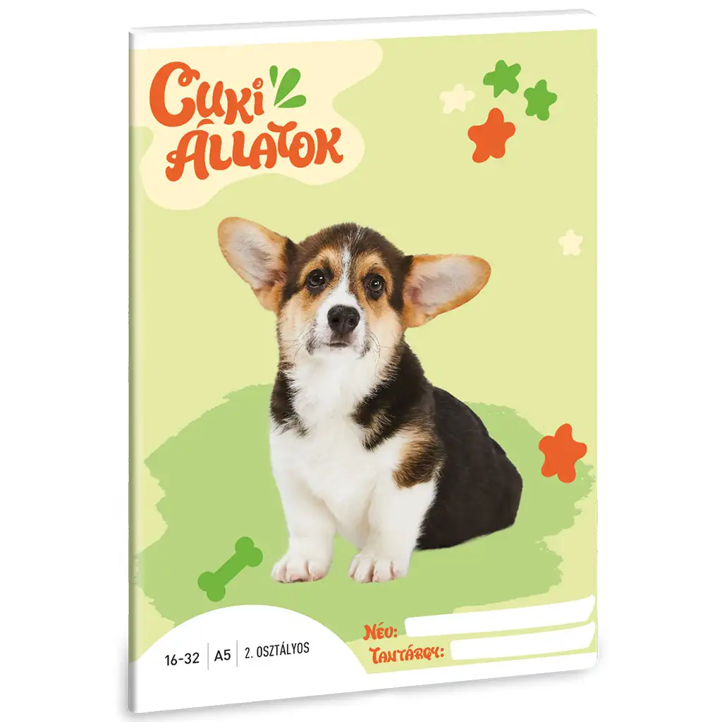 Ars Una: Süße Tiere - Welsh Corgi liniertes Heft für die 2. Klasse A/5