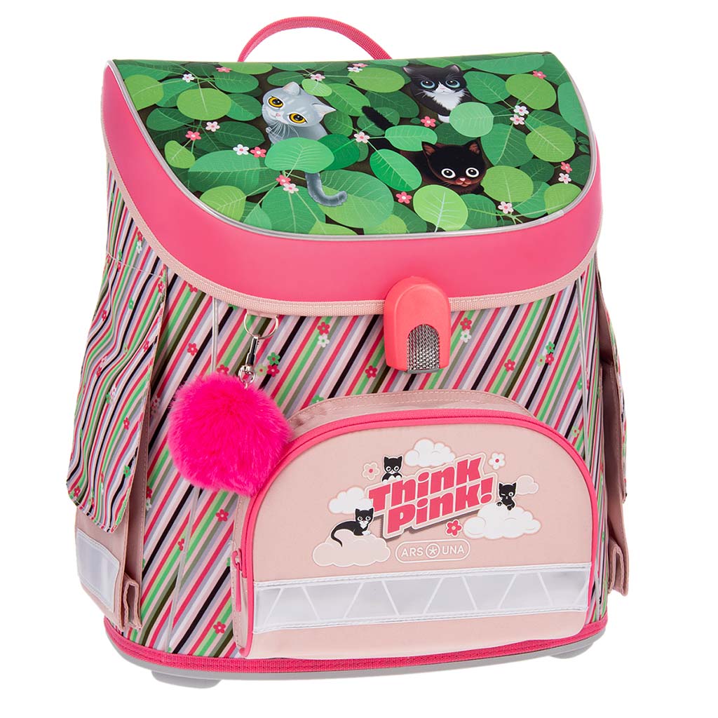 Ars Una: Think Pink kompakter, ergonomischer Schulranzen mit Magnetverschluss, Rucksack 33x41x24cm