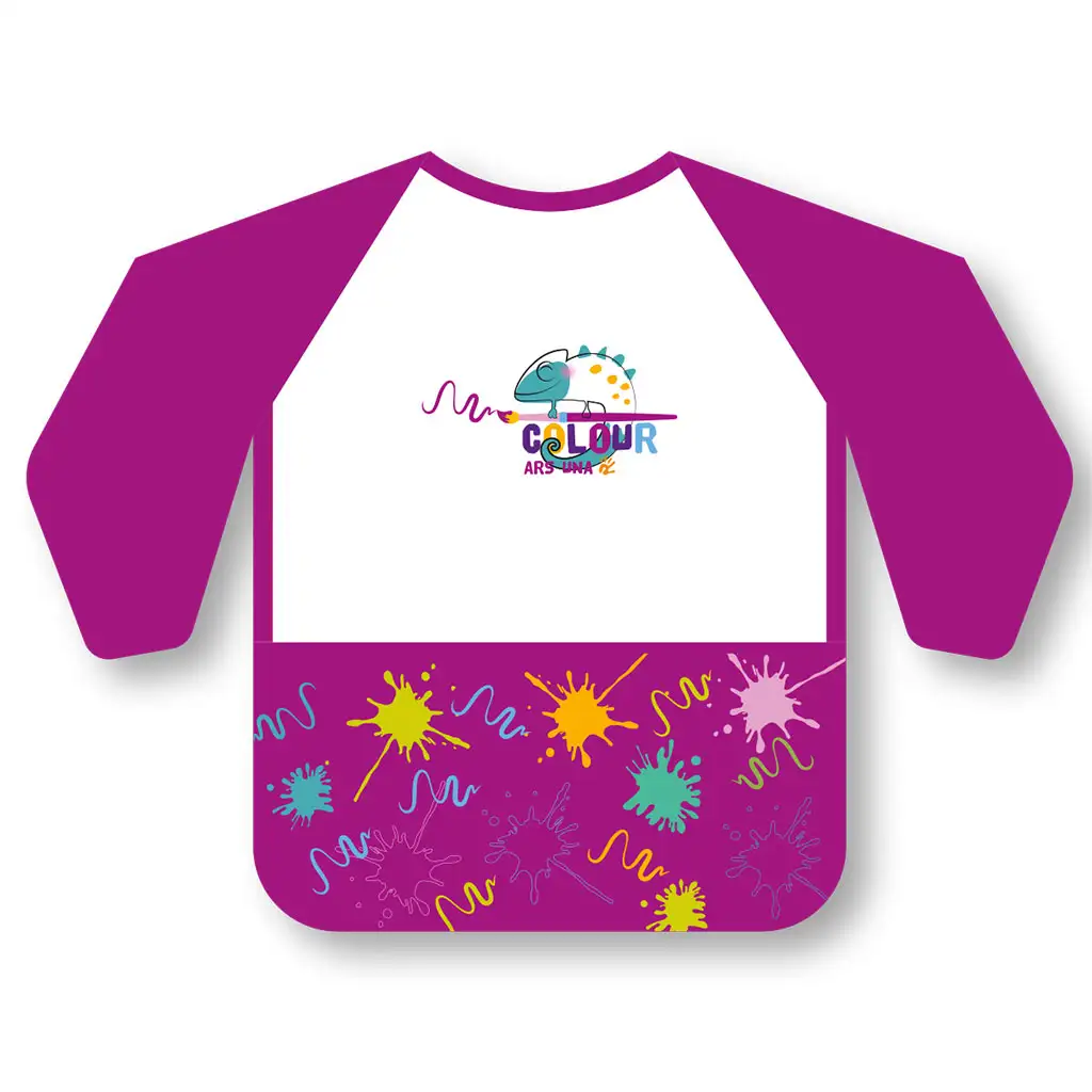 Ars Una: Wasserdichter langärmeliger Malkittel – Pink Splash