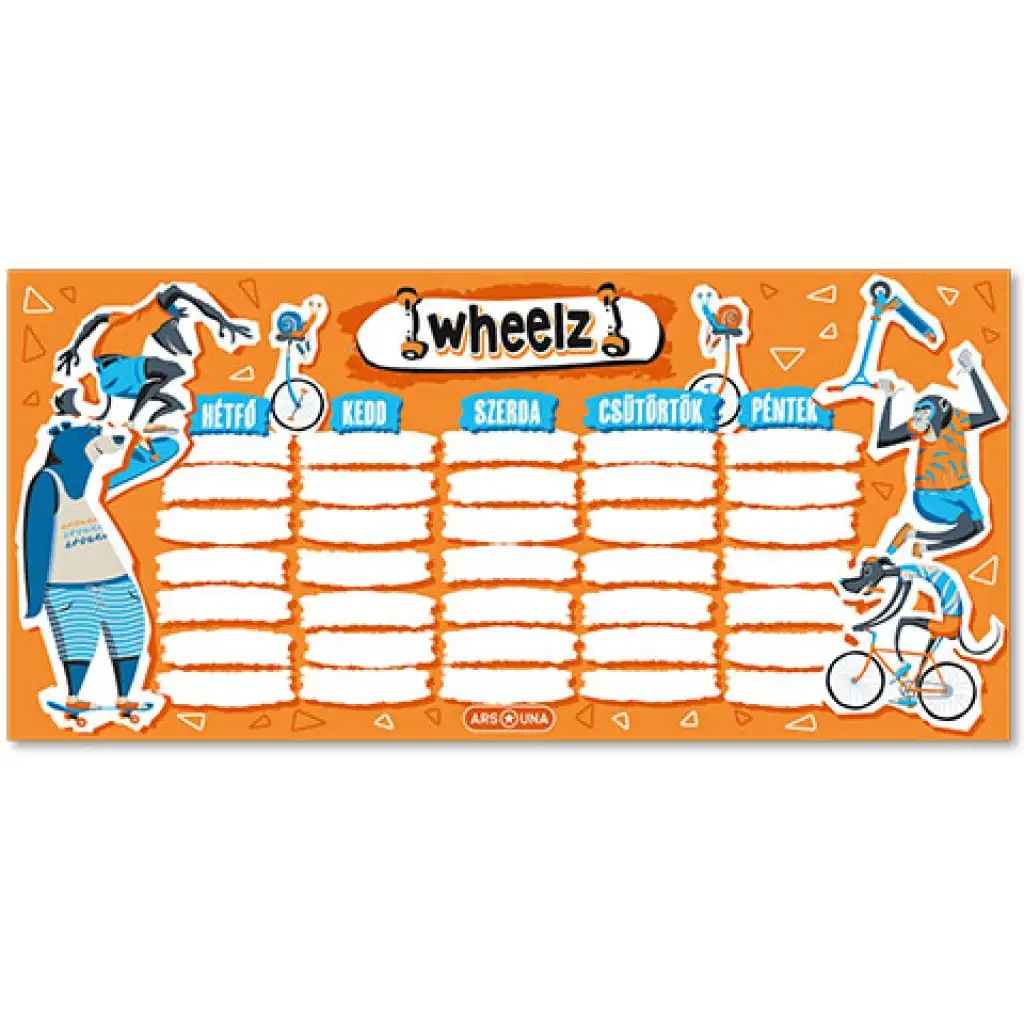 Ars Una: Wheelz einseitiger, beidseitiger Stundenplan