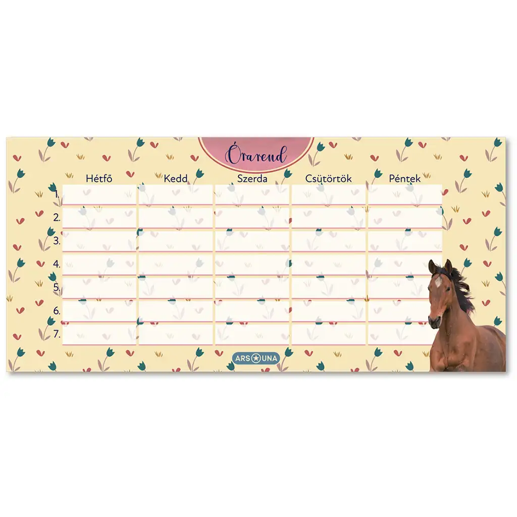Ars Una: Wild and Free beidseitiger Stundenplan mit Pferdemotiv