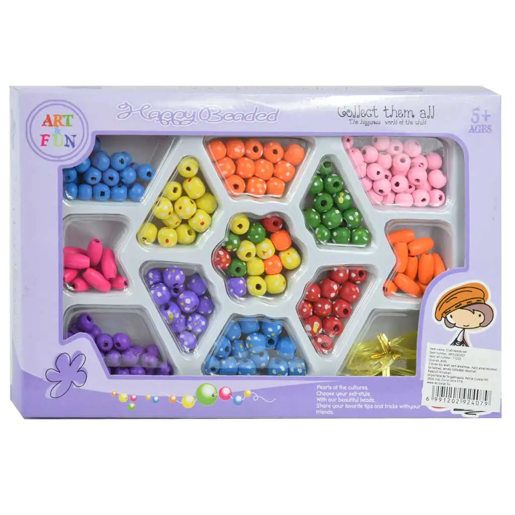 Art&Fun: Schmuckset mit über 100 gepunkteten und bunten Perlen