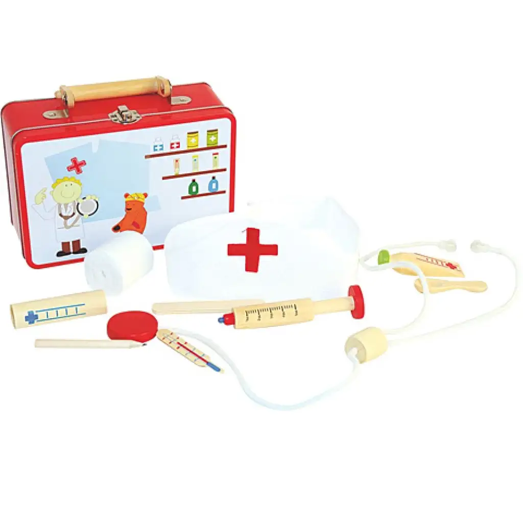 Arzttasche mit Holzzubehör