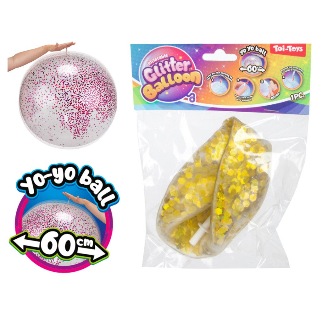Aufblasbarer Glitzerball, 60 cm, in verschiedenen Ausführungen