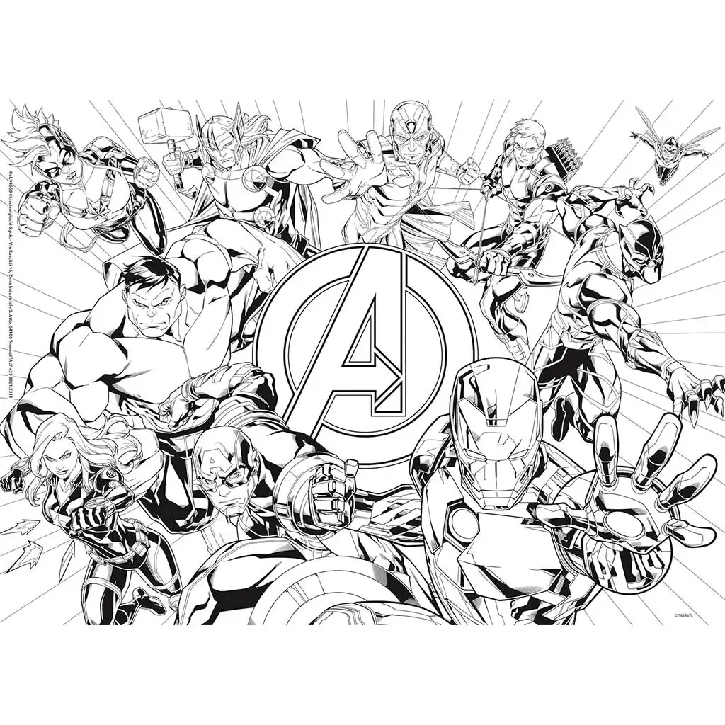 Avengers 2-in-1 60-teiliges Puzzle und Malbuch 35x25cm – Lisciani kép 2