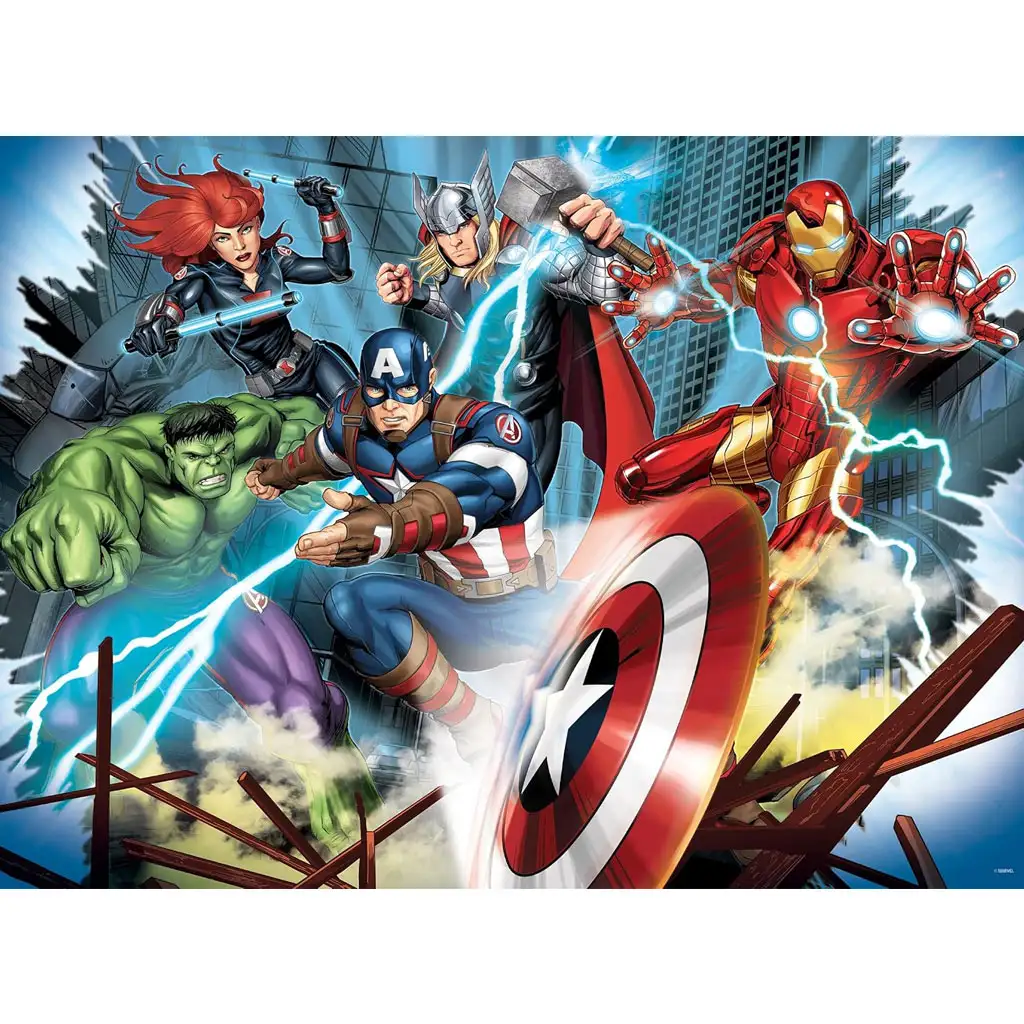 Avengers 2-in-1 Maxi Puzzle mit 150 Teilen und Malvorlage 70x50cm - Lisciani kép 2