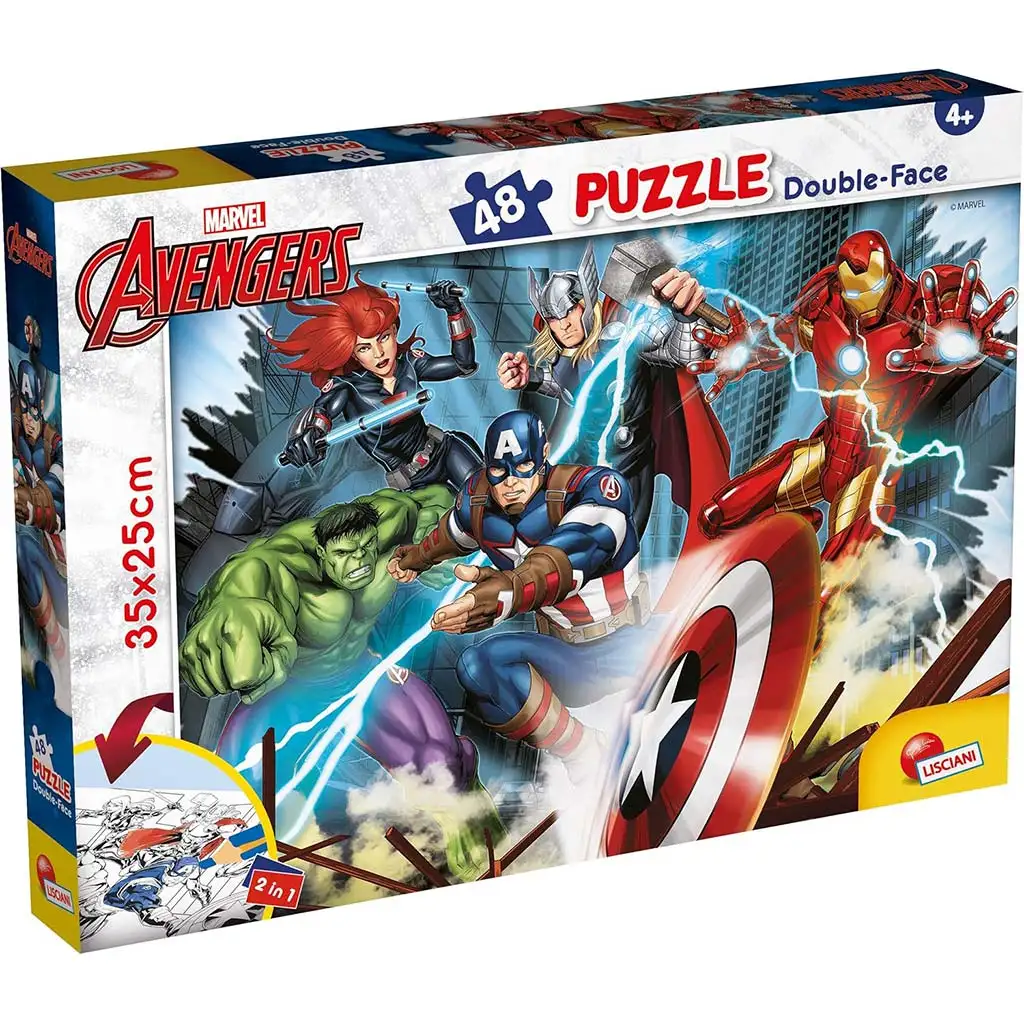 Avengers 2-in-1 Puzzle und Malbuch mit 48 Teilen, 35x25 cm – Lisciani