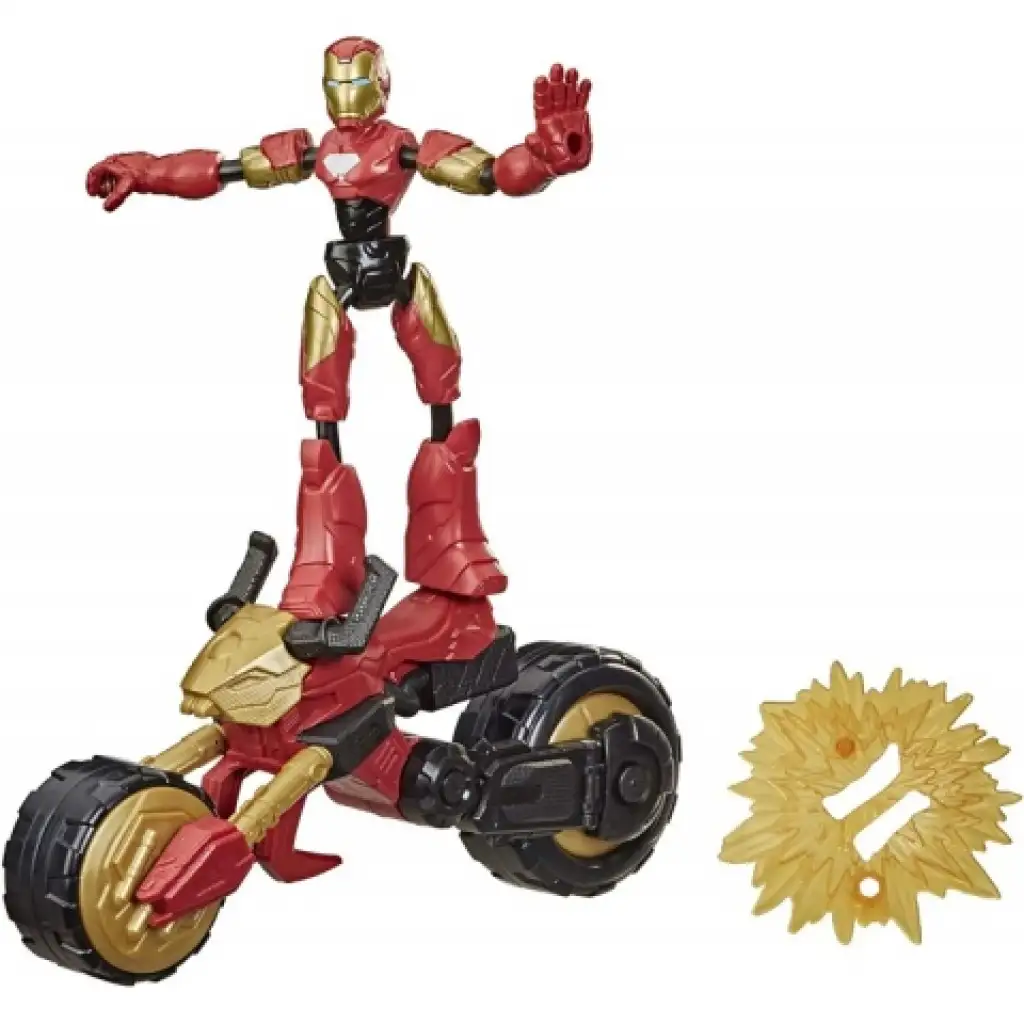 Avengers Bend and Flex Rider Iron Man Figur mit Motorrad - Hasbro kép 2