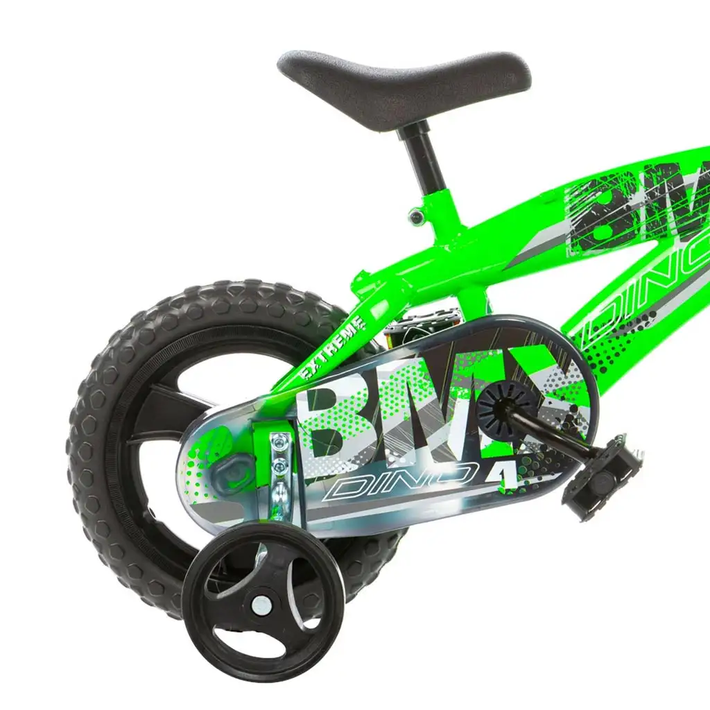 BMX 12” Kinderfahrrad mit Stützrädern in Grün-Schwarz – Dino Bikes Fahrrad kép 2