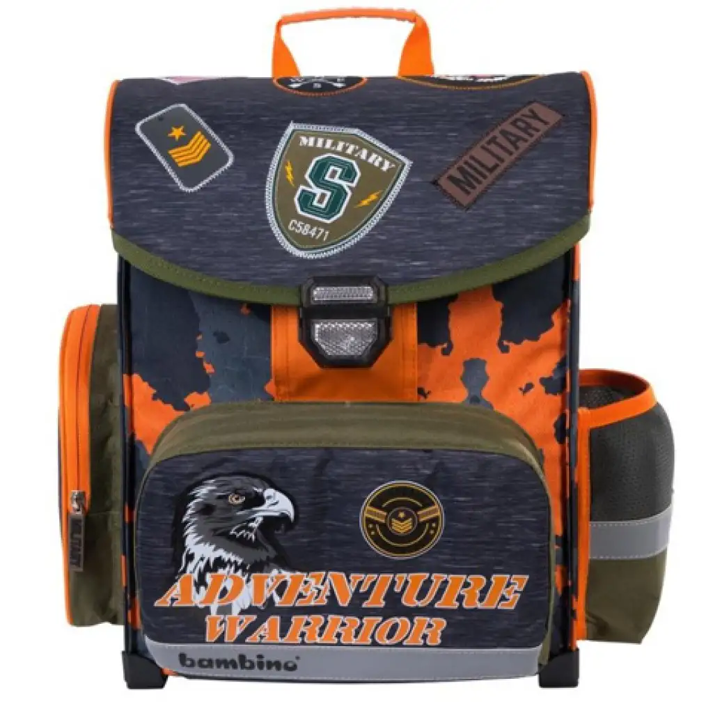 Bambino: Militär ergonomischer Schulranzen, Rucksack 36x27x14cm