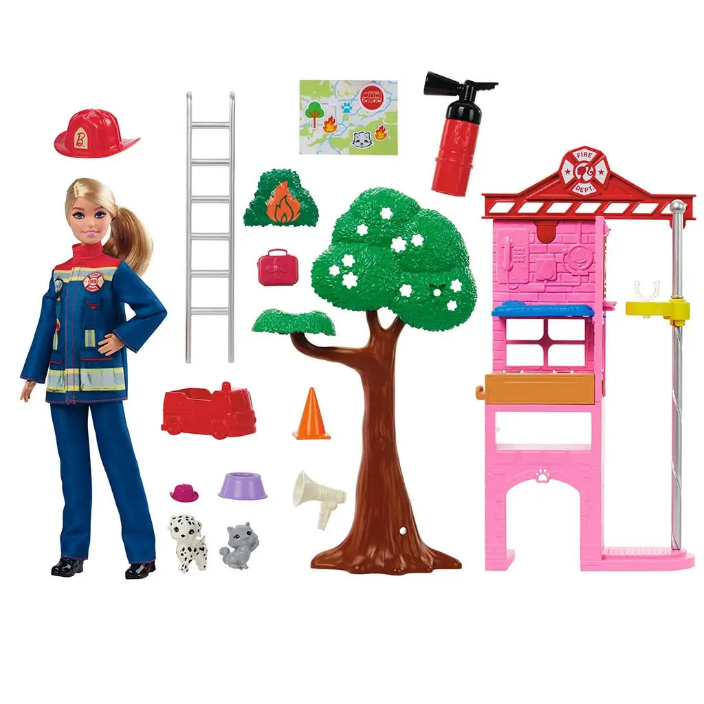 Barbie: Feuerwehrstation Spielset - Mattel kép 3