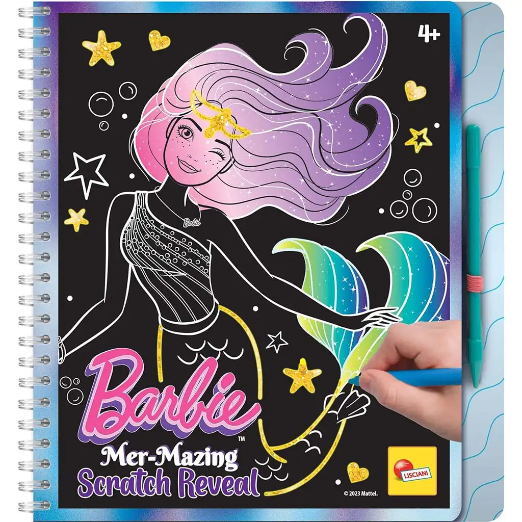 Barbie Mer-Mazing Kratzbild-Set mit 44 Seiten - Lisciani