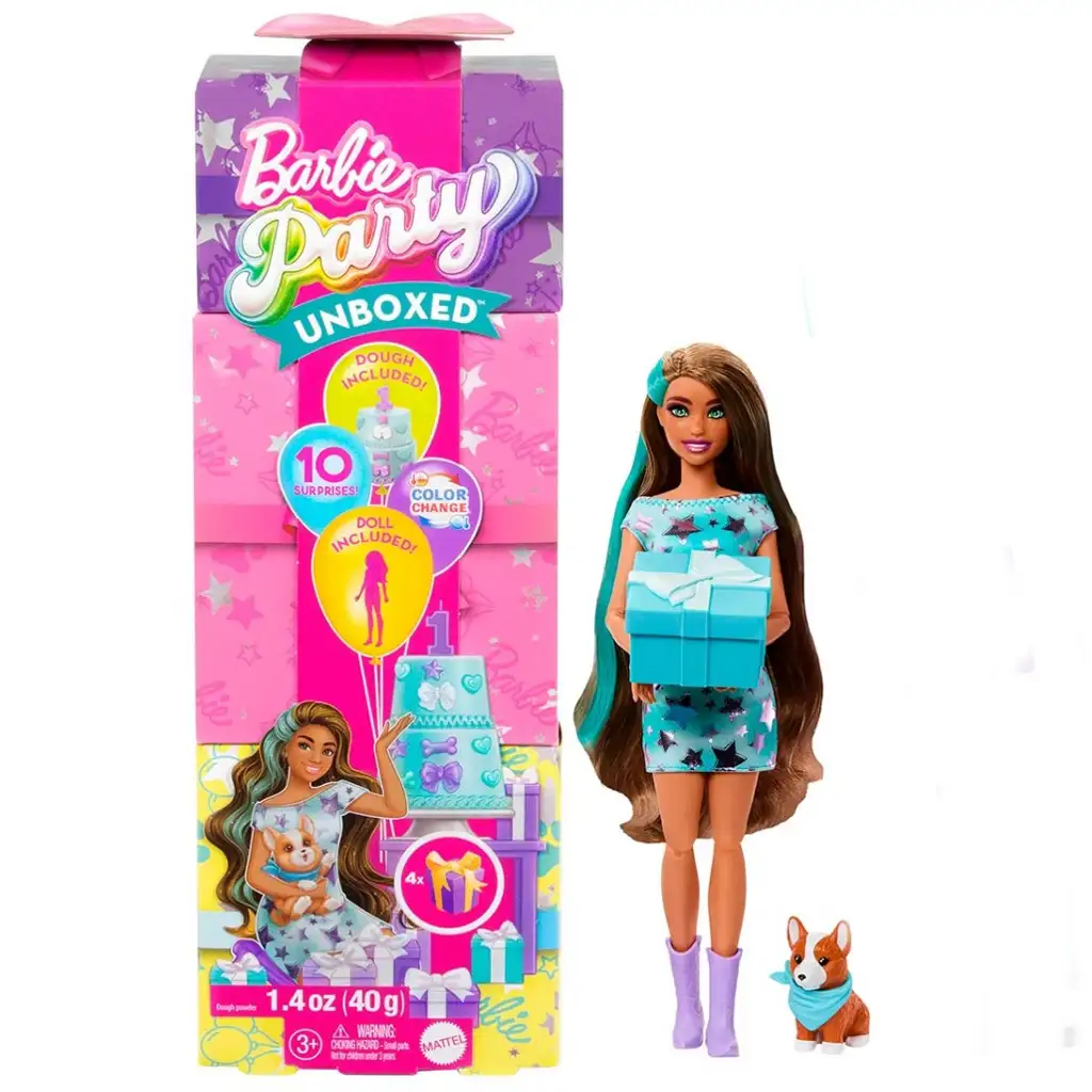 Barbie: Party Reveal Überraschungspuppe mit Corgi-Hündchen - Mattel