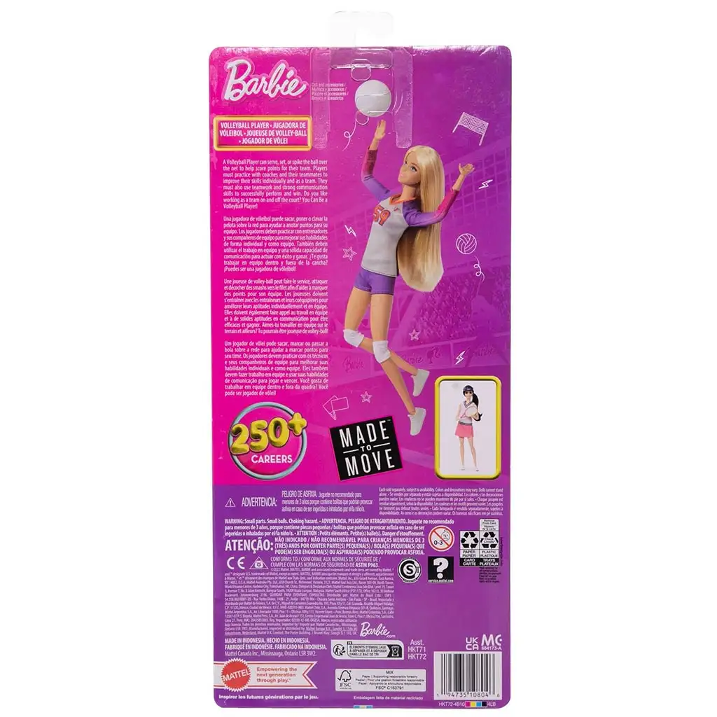 Barbie Sportlerinnen Puppen - Volleyballspielerin - Mattel kép 3