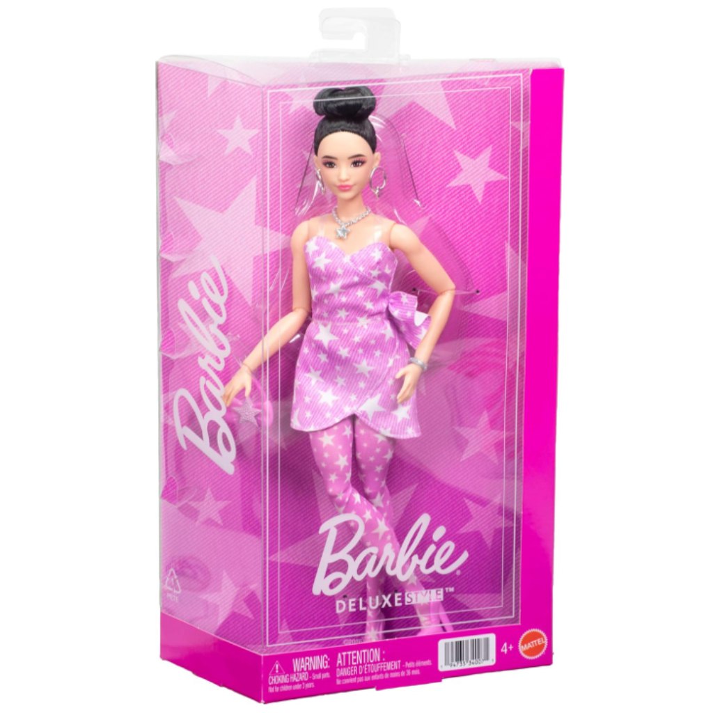 Barbie: Trendige Freundinnen-Puppe im Sternenkleid-Set – Mattel
