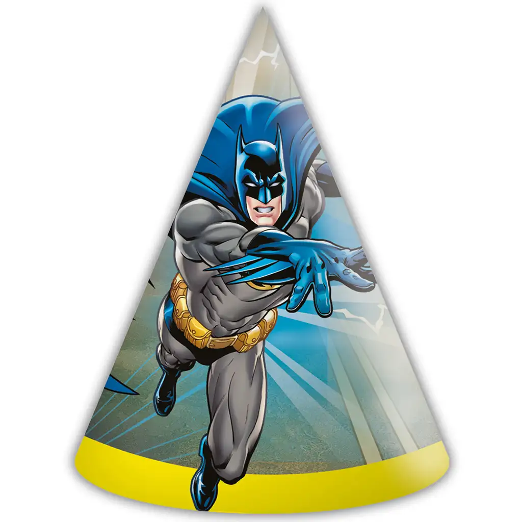 Batman Papier-Partyhüte 6er-Set