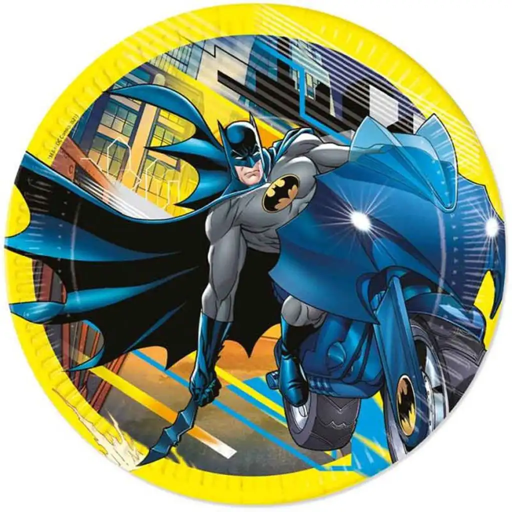 Batman gelb-schwarzes Pappteller-Set, 8 Stück