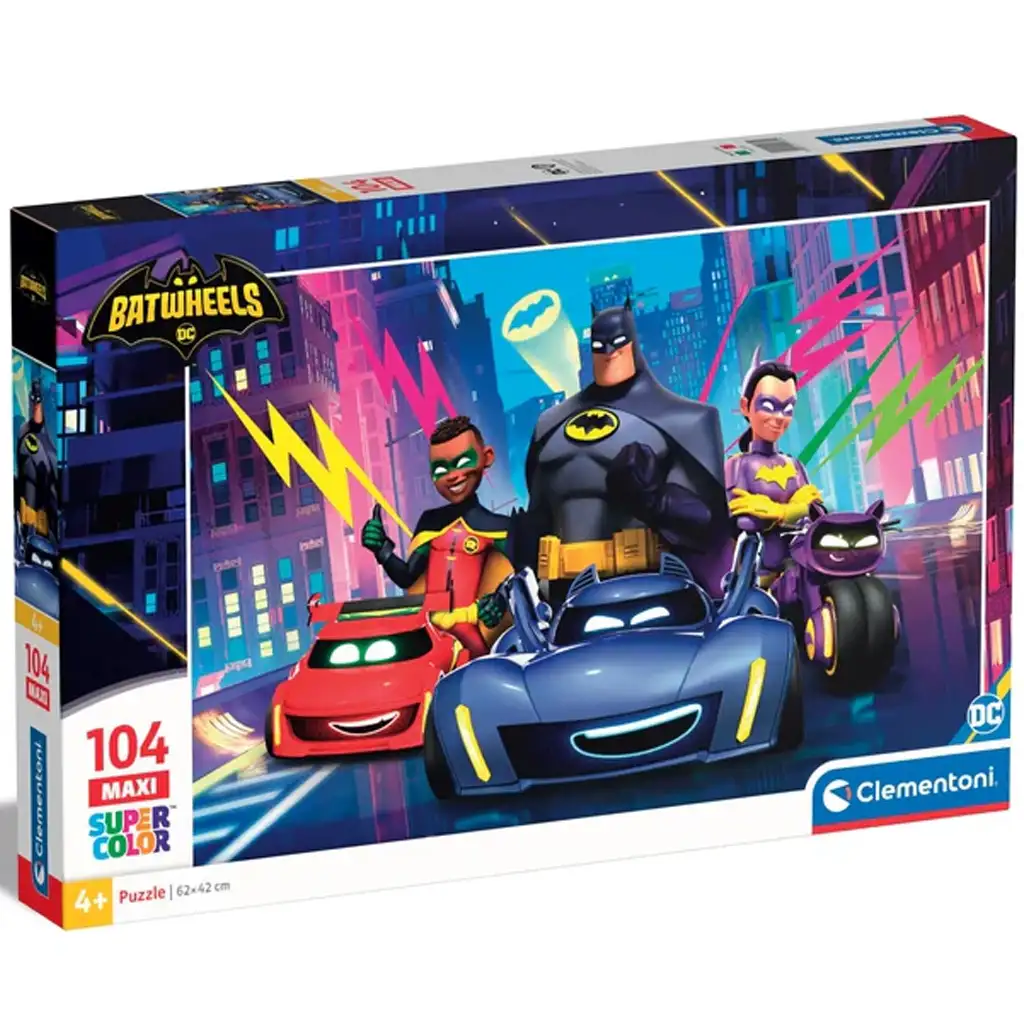 Batwheels Helden auf den Straßen 104-teiliges Maxi Supercolor Puzzle - Clementoni