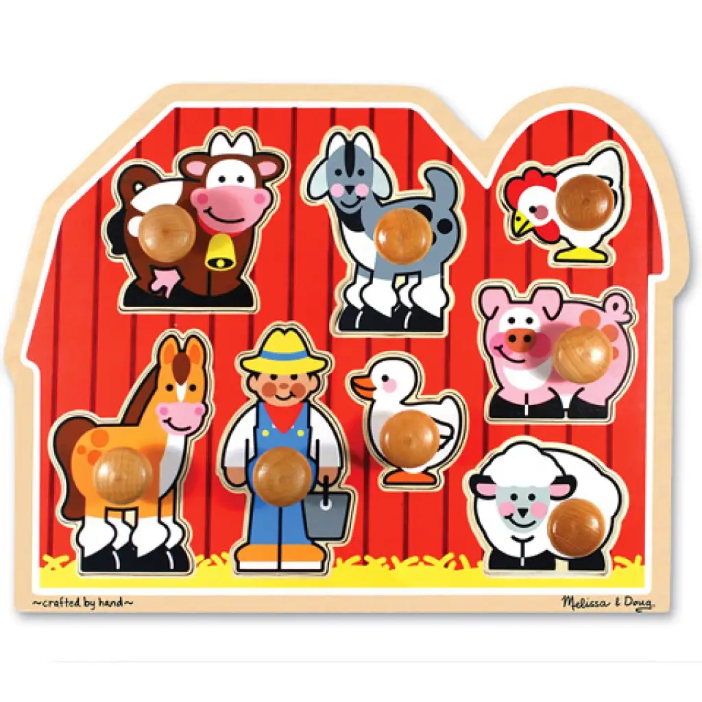 Bauernhof Holzform-Puzzle mit Griffen - Melissa & Doug