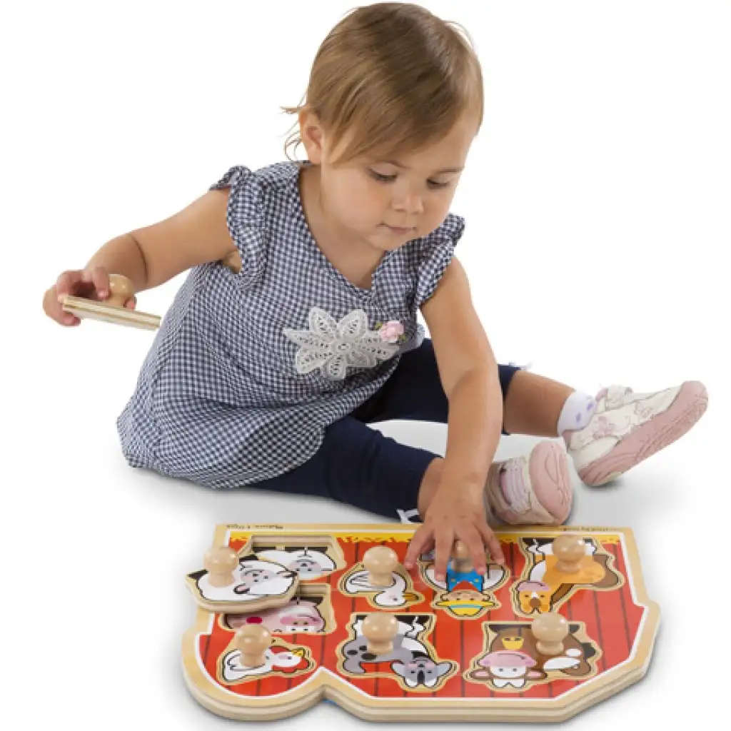 Bauernhof Holzform-Puzzle mit Griffen - Melissa & Doug kép 2
