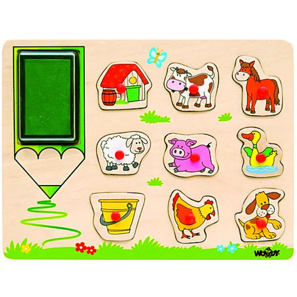 Bauernhoftiere Holzstempelset