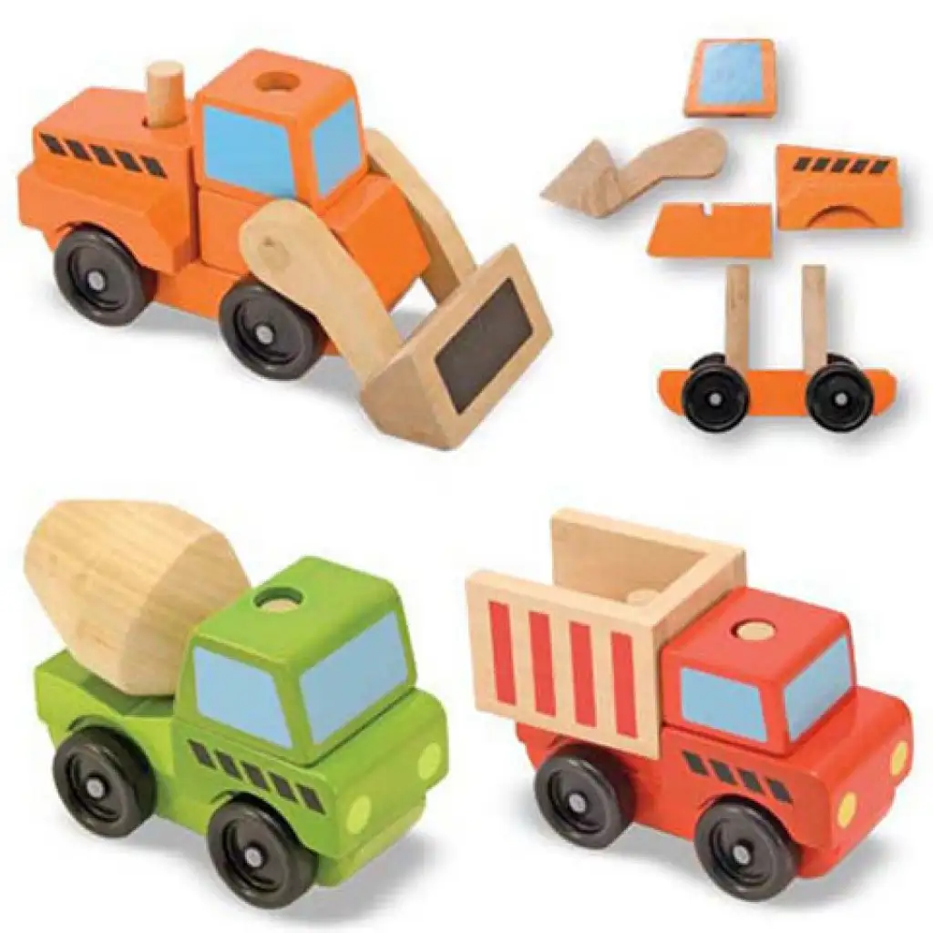 Baufahrzeug-Set aus Holz - Melissa & Doug kép 2