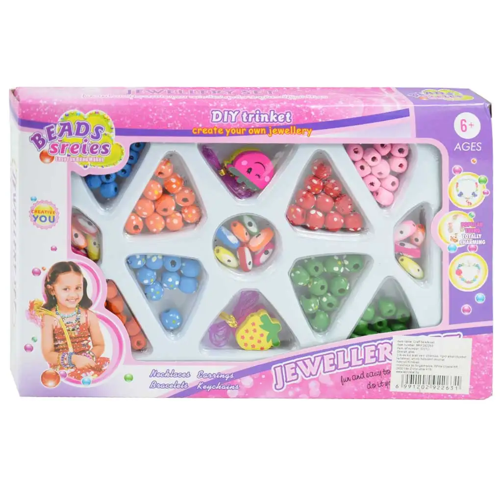 Beads Series: Schmuckherstellungsset mit über 200 bunten gepunkteten Perlen