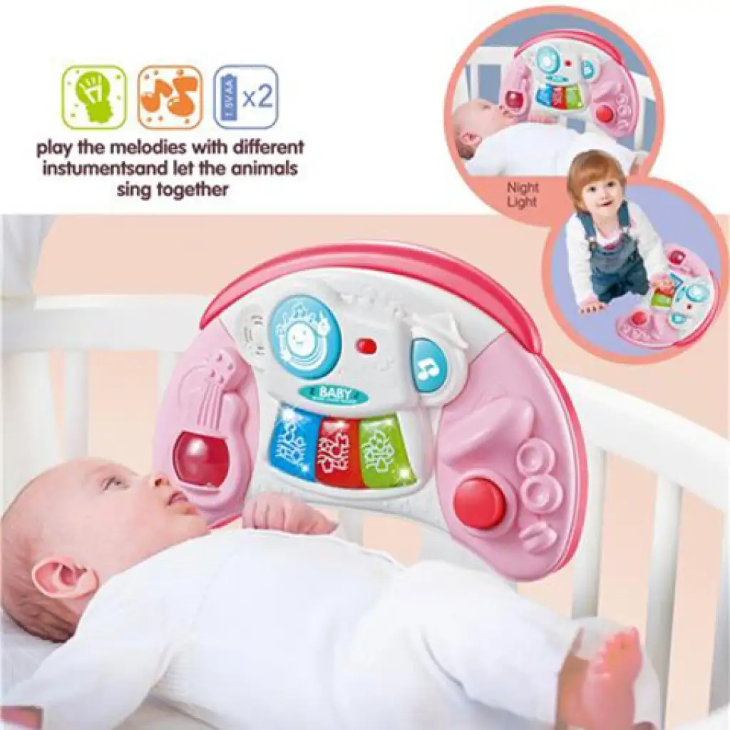 Beschäftigungsspielzeug für Babys mit Licht- und Toneffekten in Pink. kép 2